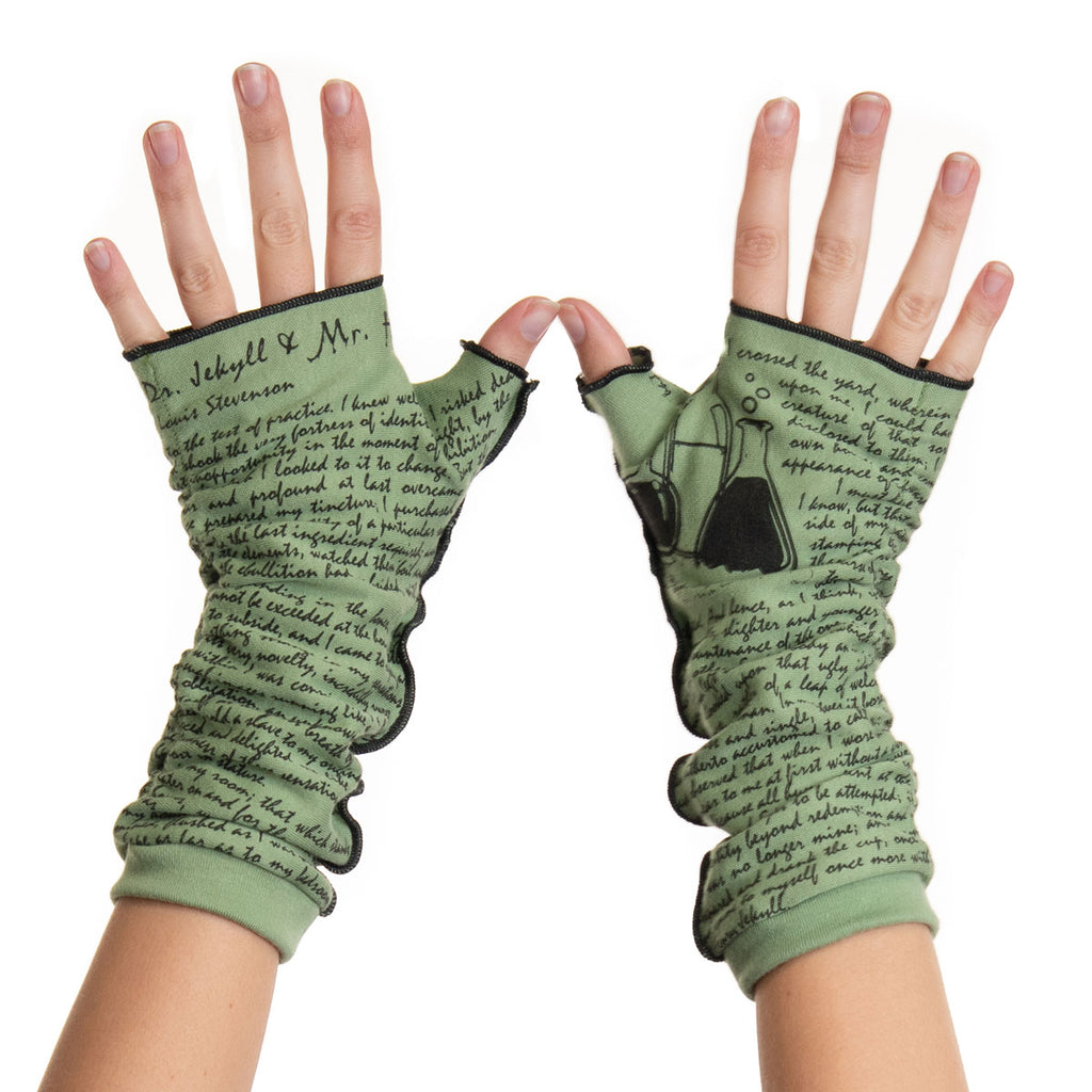 Storiarts Peter Pan Writing Gloves | Soft Green Fingerless Gloves