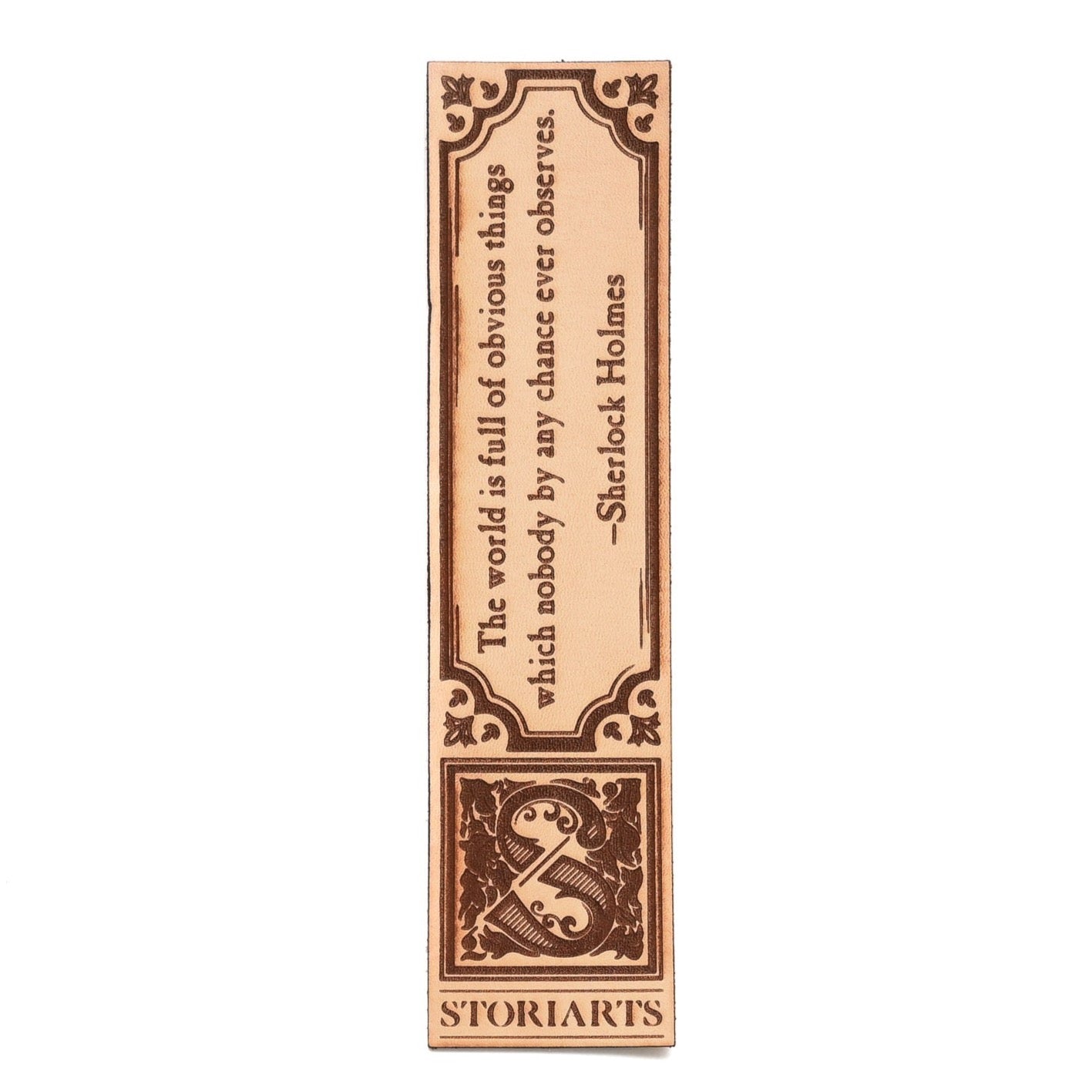 Sherlock Holmes Leather Quote Bookmark