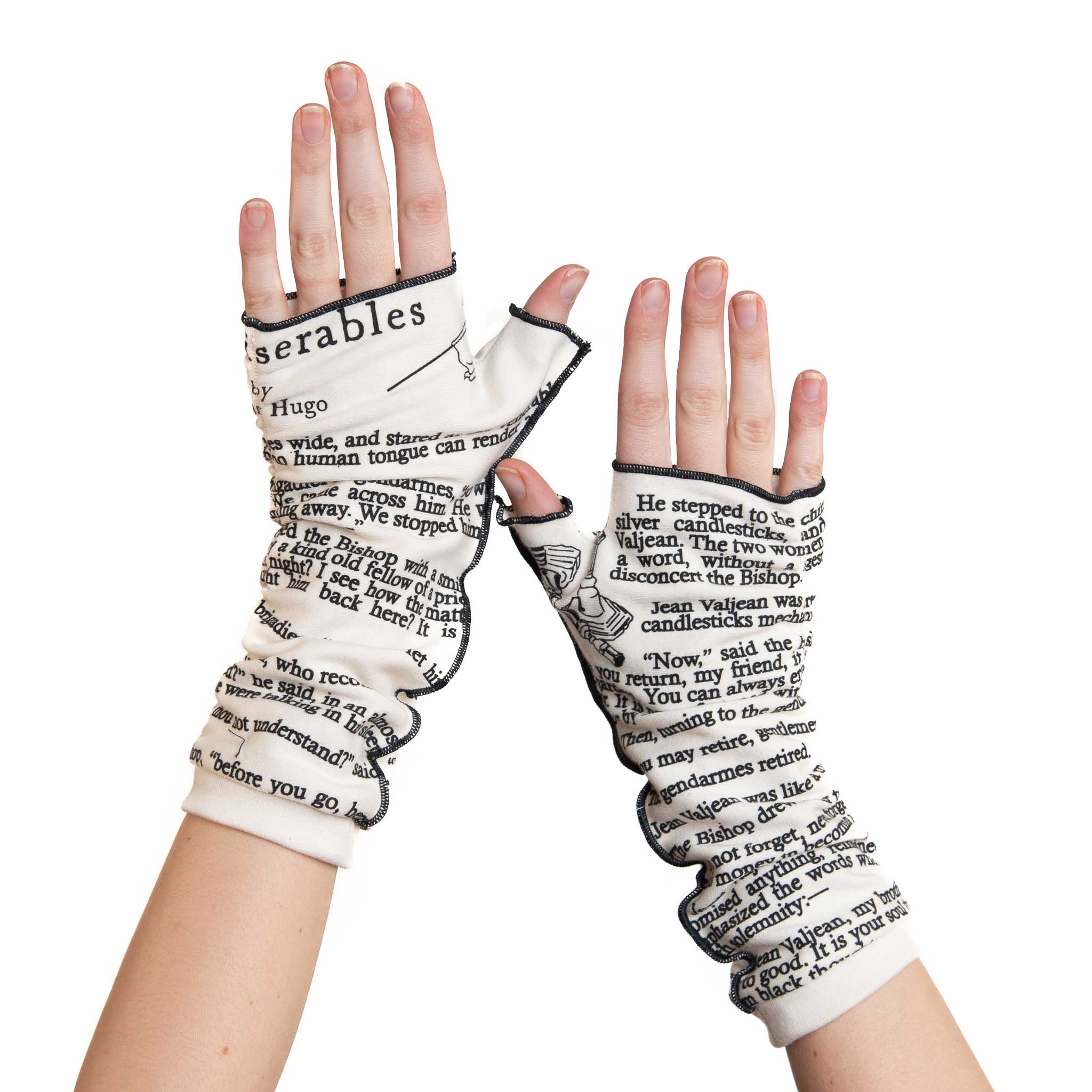 Les Miserables Writing Gloves | Cotton Knit Fingerless Gloves