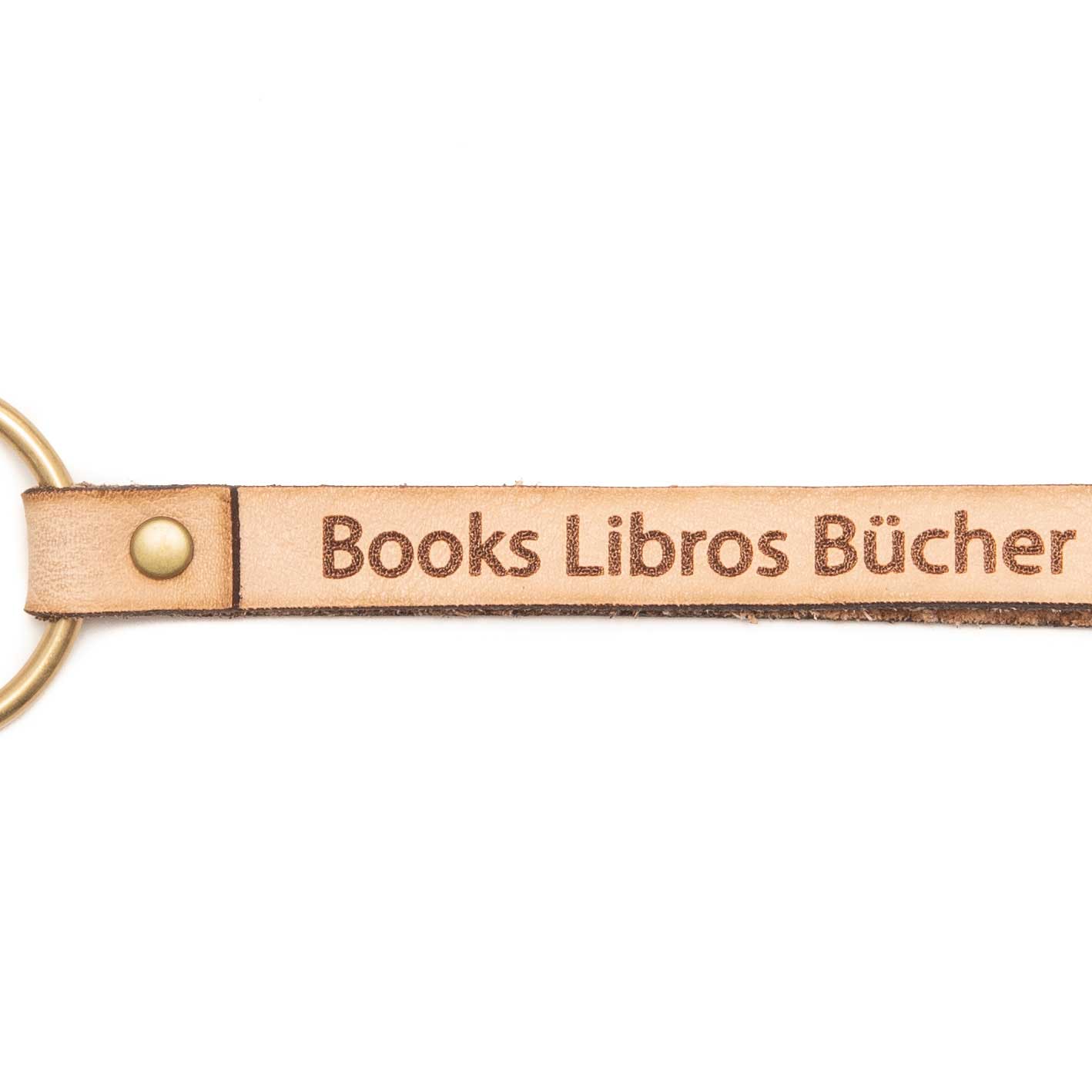 Books in Any Language Leather Keychain