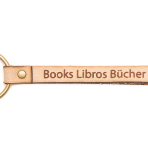 Books in Any Language Leather Keychain