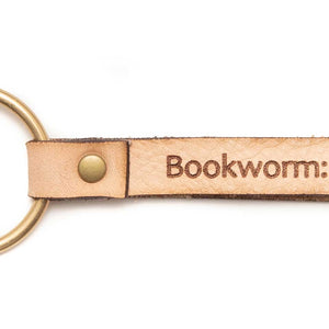 Bookworm Leather Keychain