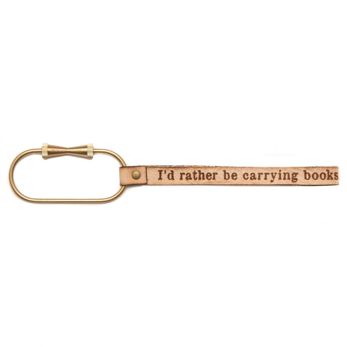 Rather Be Carrying Books Leather Keychain