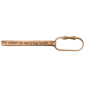 Rather Be Carrying Books Leather Keychain