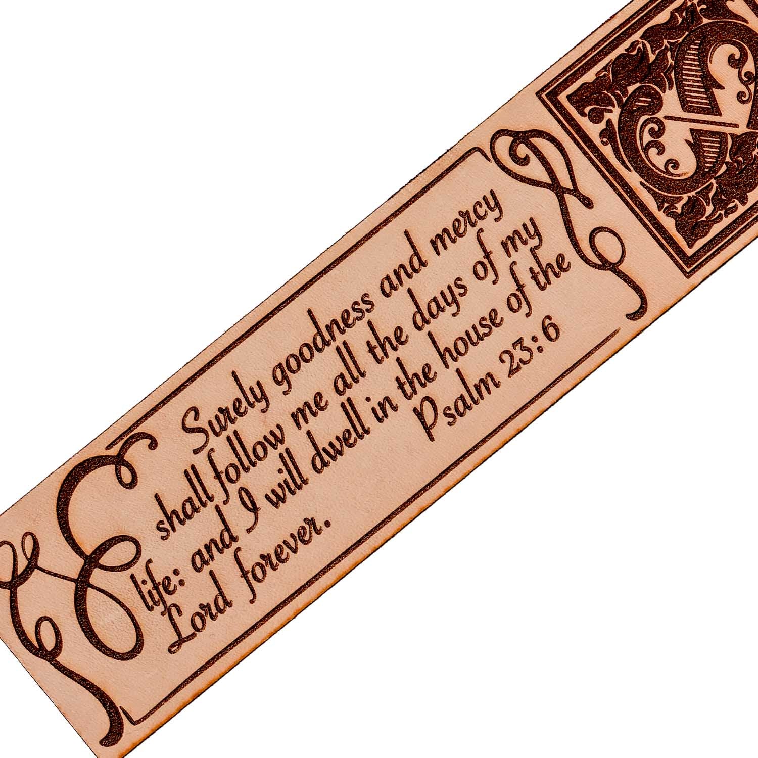 Psalm 23 Leather Quote Bookmark