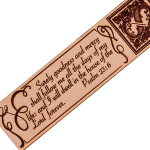 Psalm 23 Leather Quote Bookmark