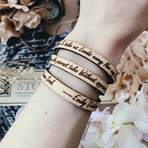 Emily Dickinson Leather Quote Bracelet