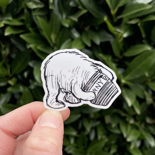 Pooh Bear Mini Sticker - Black