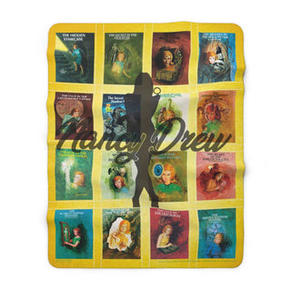 Nancy Drew Sherpa Fleece Book Blanket - 50" × 60" / Yellow