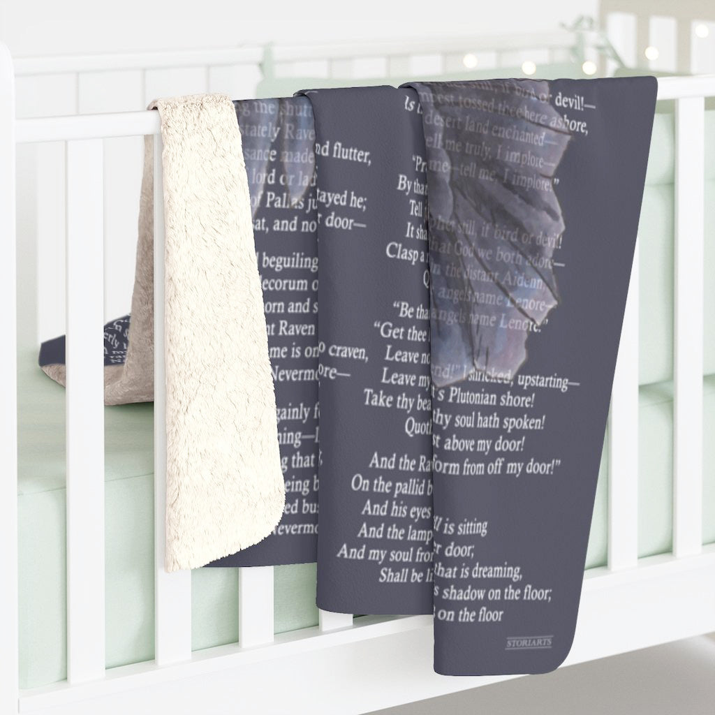 The Raven Sherpa Fleece Book Blanket