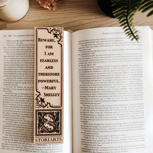 Mary Shelley Leather Quote Bookmark