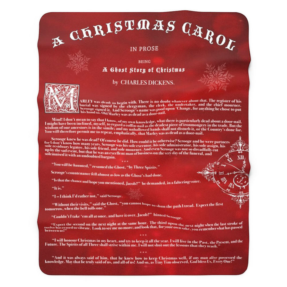 A Christmas Carol Sherpa Fleece Book Blanket