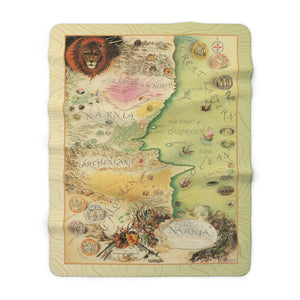 Map of Narnia Sherpa Fleece Book Blanket