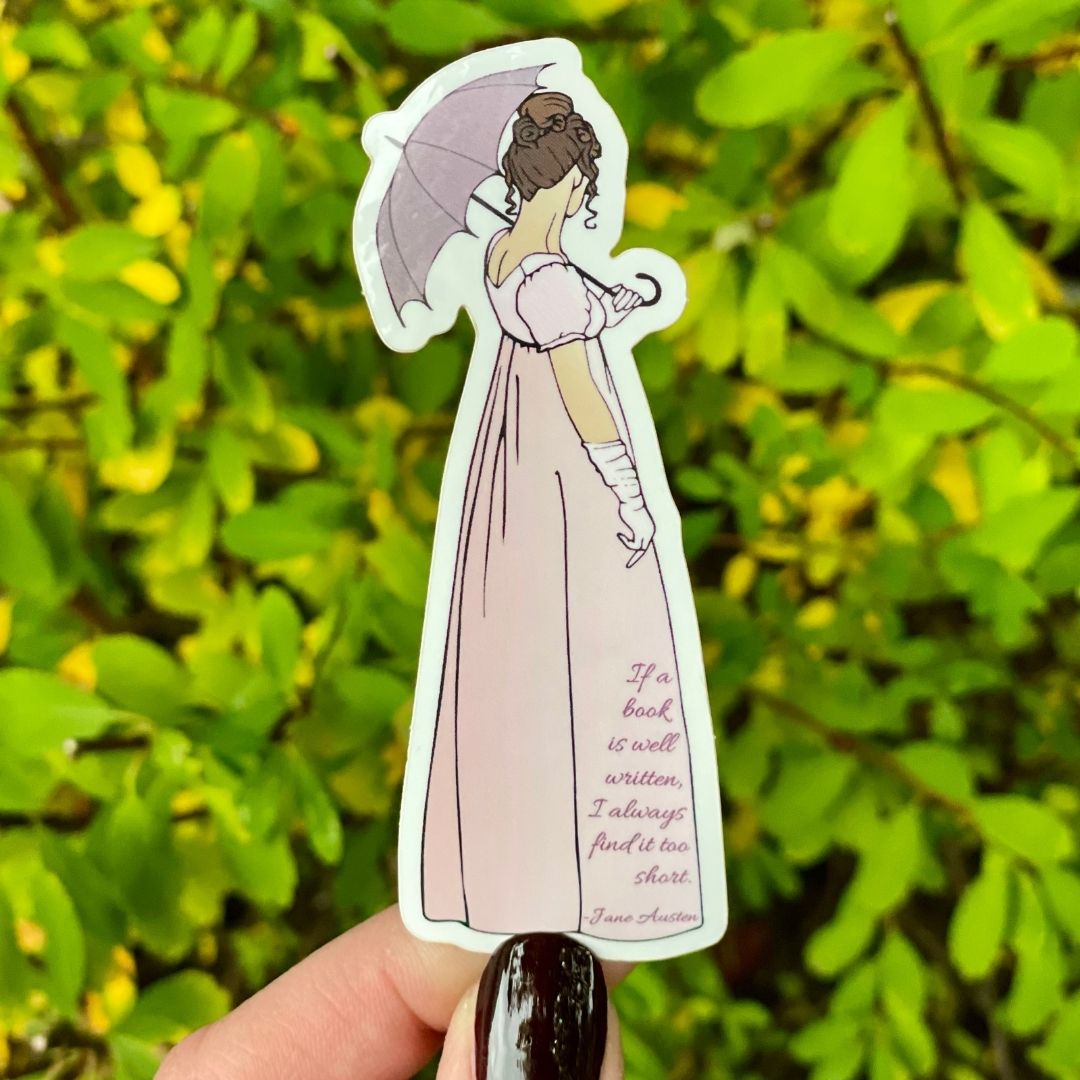 Jane Austen Quote Bumper Sticker / Decal – 4.5" X 4.5" – Outdoor Vinyl, Made In USA