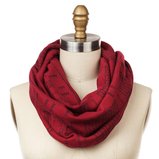 Macbeth Book Scarf - 63"x12" / Red / Black