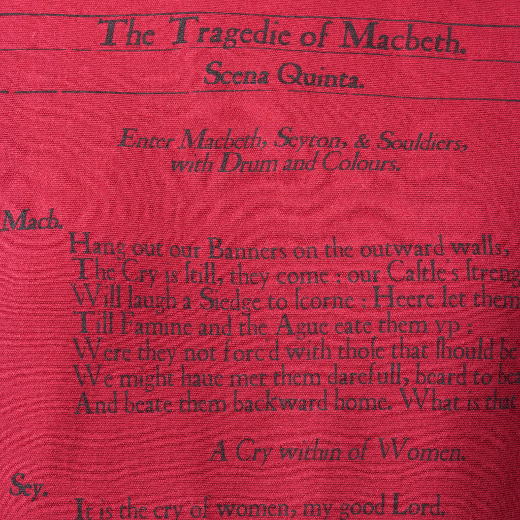 Macbeth Book Scarf | Red and Black Infinity Scarf | Storiarts