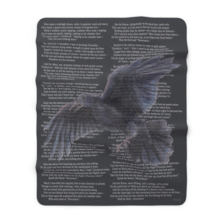 The Raven Sherpa Fleece Book Blanket - 50" x 60" / Blue